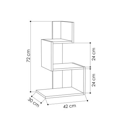 Table de chevet ROSIE 72x42 cm blanc/chêne