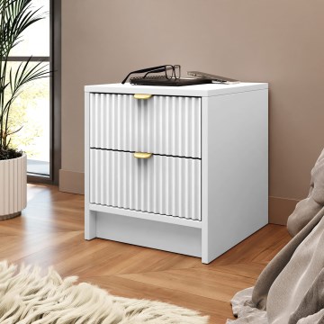 Table de chevet TIRENO 40x35 cm blanche