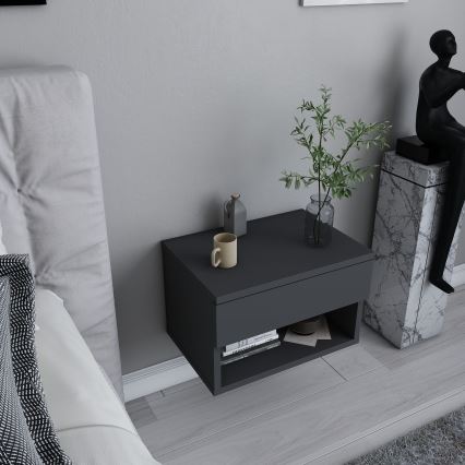 Table de chevet VETRA anthracite