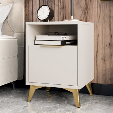 Table de chevet XYLIX 60 x 44 cm, beige