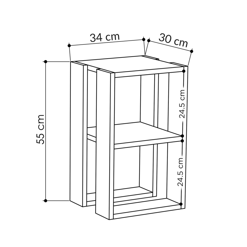 Table de nuit LONIE 55x30 blanche