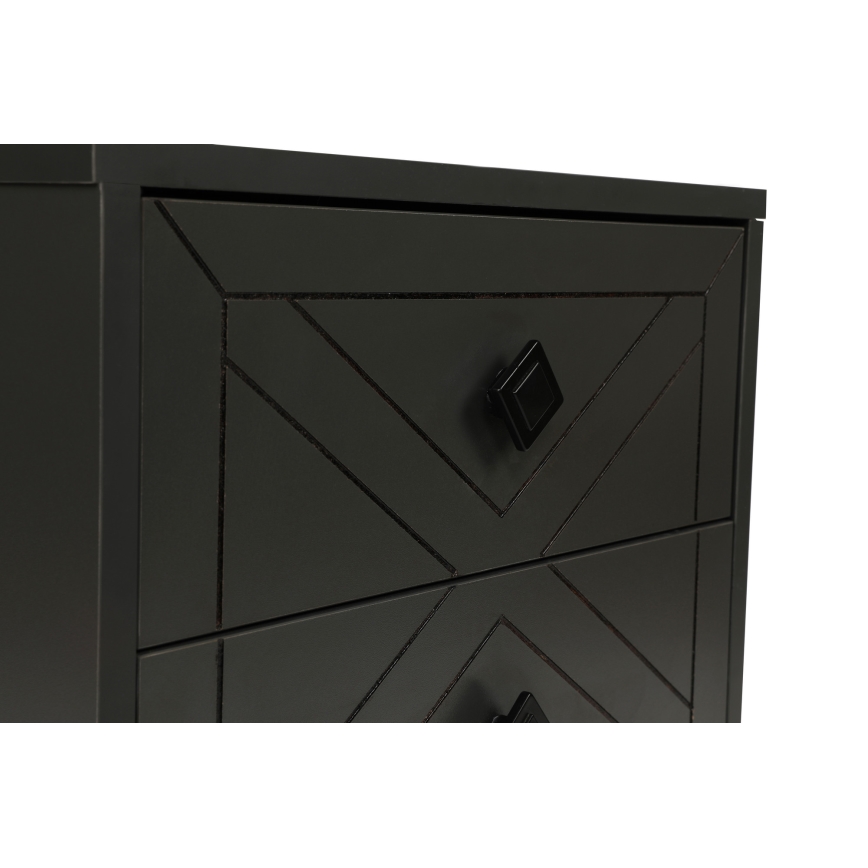Table de nuit LUNA 55x50 cm anthracite/noire