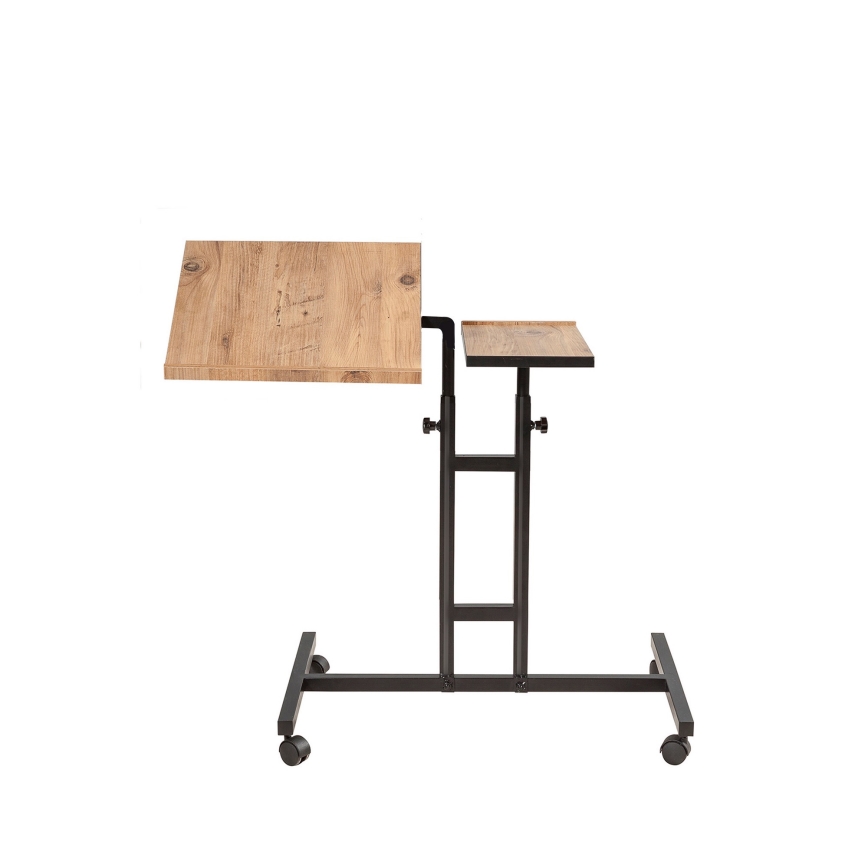 Table réglable GLEN 87x67 cm marron/noire