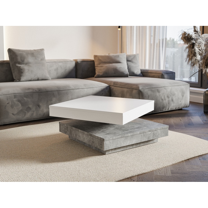 Table TIMO blanche/grise effet béton