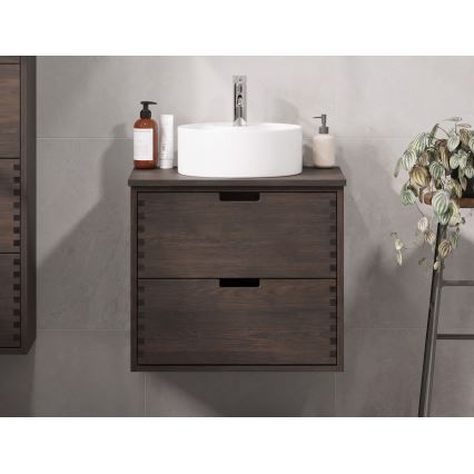 Tablette sous lavabo FOREST 60 cm brun/chêne