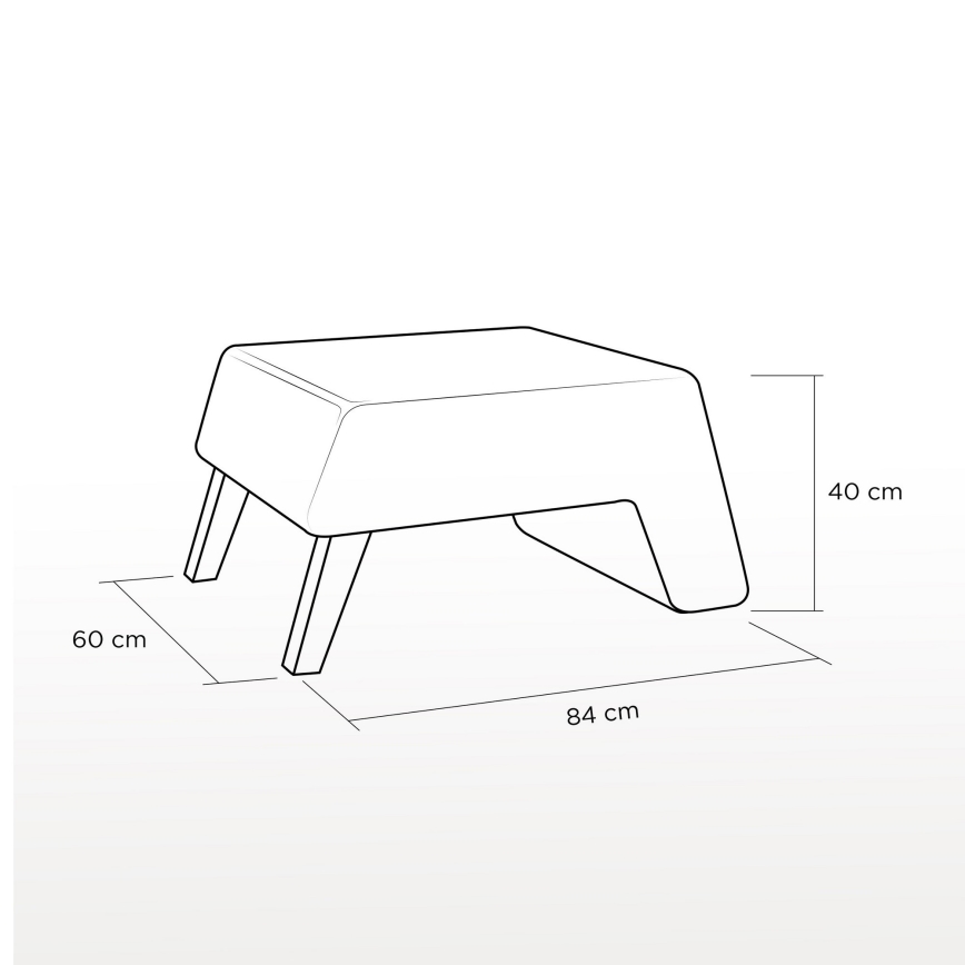 Taboret KATE 40x84 cm rosso