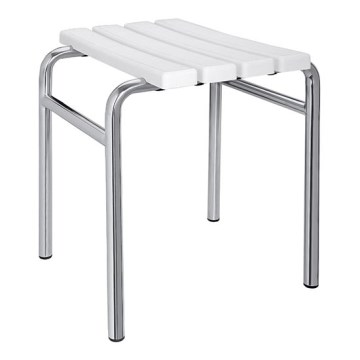 Tabouret 44x45 cm argenté/blanc