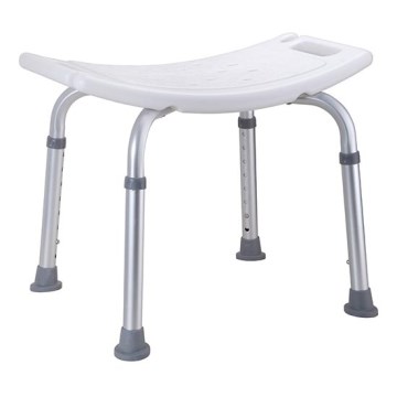 Tabouret 51x39 cm argenté/blanc