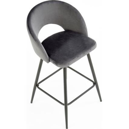 Tabouret de bar 89x49 cm gris/noir