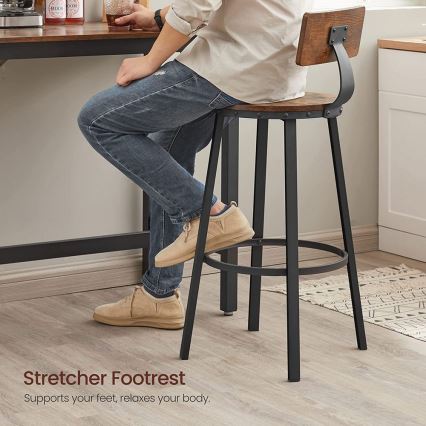 Tabouret de bar AVEN marron/noir
