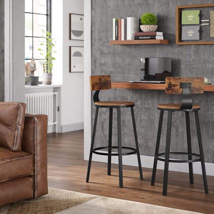 Tabouret de bar AVEN marron/noir