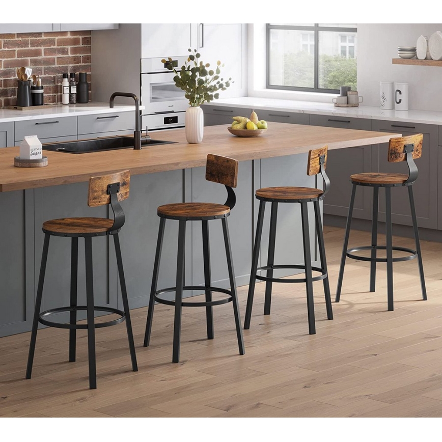 Tabouret de bar AVEN marron/noir