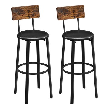 Tabouret de bar AVEN marron/noir