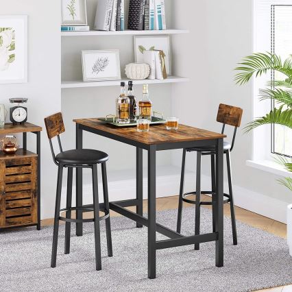 Tabouret de bar AVEN marron/noir