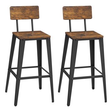 Tabouret de bar AVEN marron/noir
