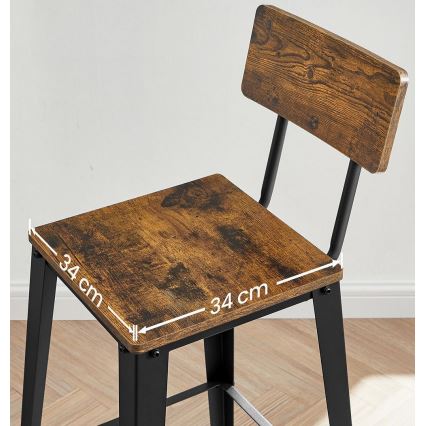 Tabouret de bar AVEN marron/noir