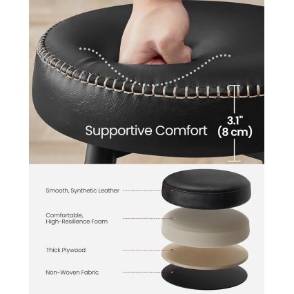 Tabouret de bar LIOR noir