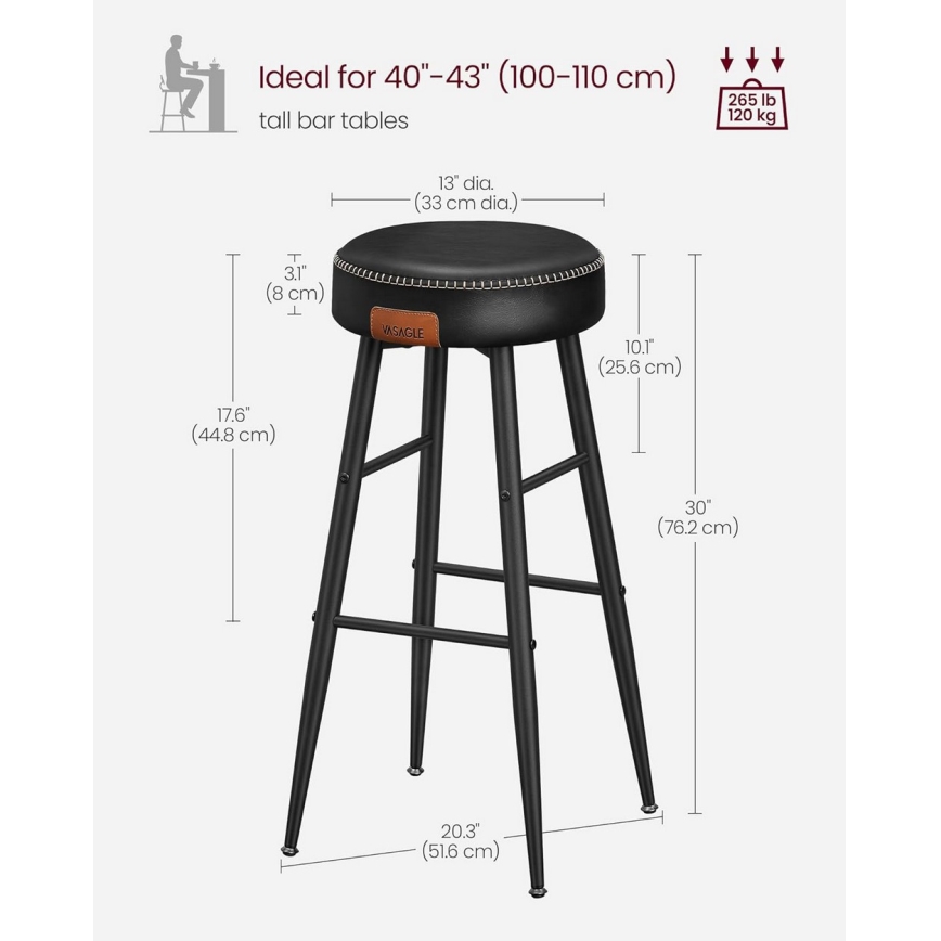 Tabouret de bar LIOR noir