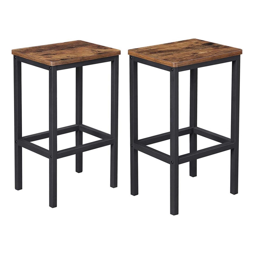 Tabouret de bar LOE marron/noir