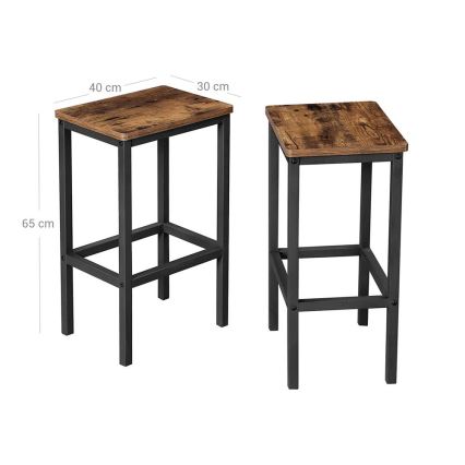 Tabouret de bar LOE marron/noir