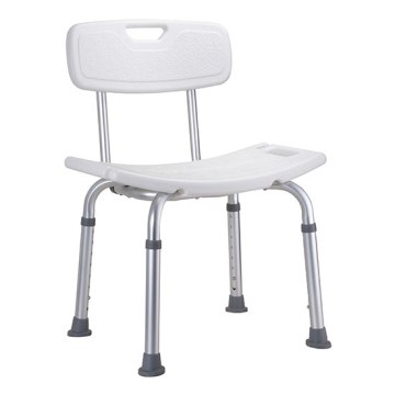 Tabouret de douche 51x67 cm argenté/blanc