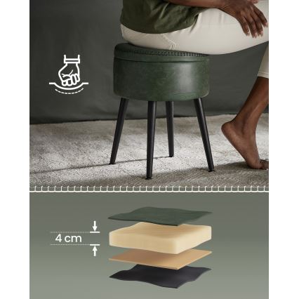 Tabouret en cuir CORE vert