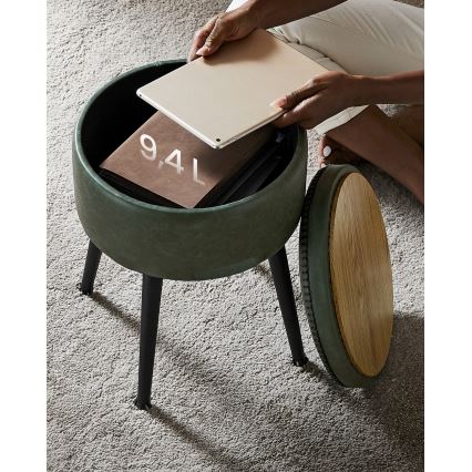 Tabouret en cuir CORE vert