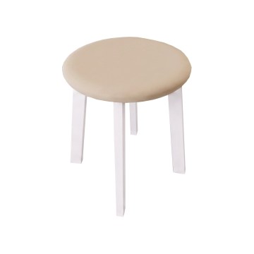 Tabouret KUBE Ø 36 cm blanc/beige