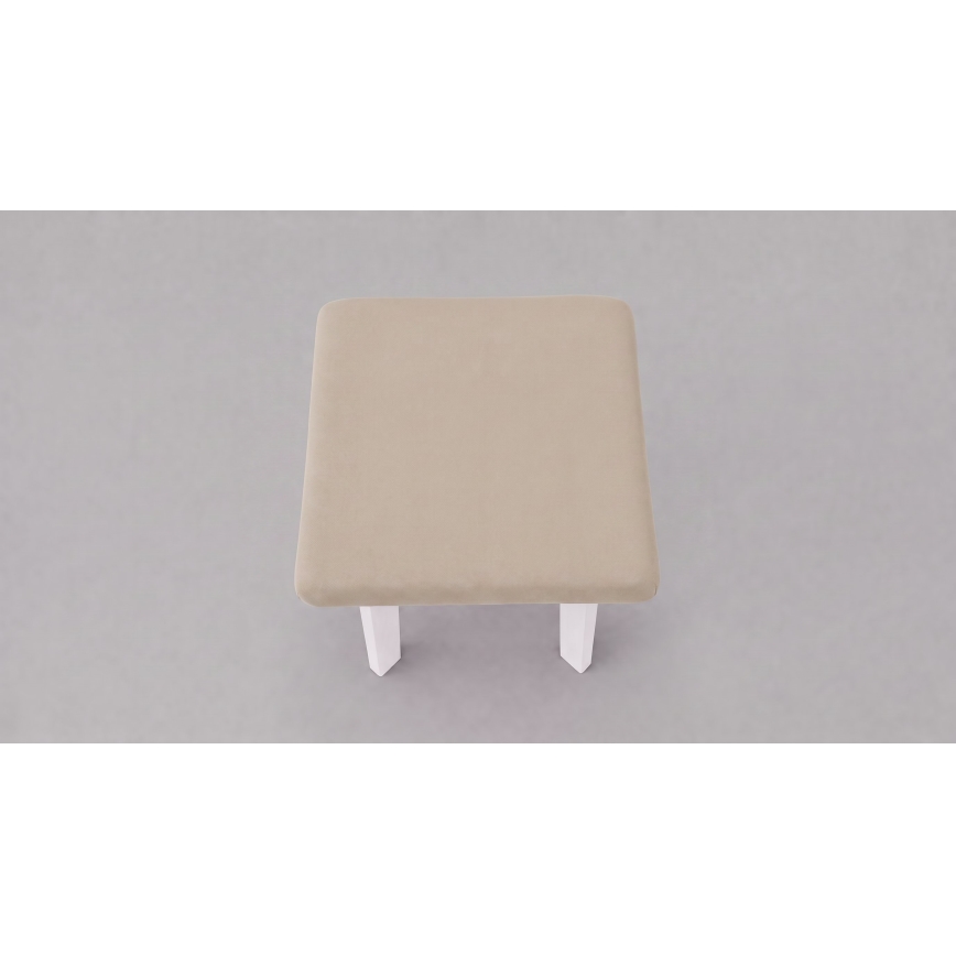 Tabouret LUBE 36x36 cm blanc/beige
