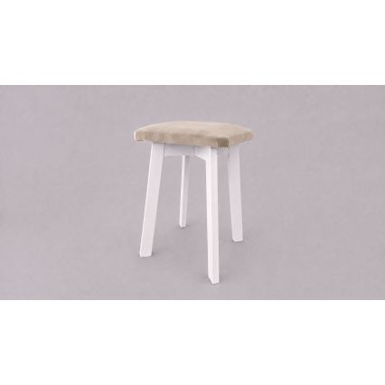 Tabouret LUBE 36x36 cm blanc/beige