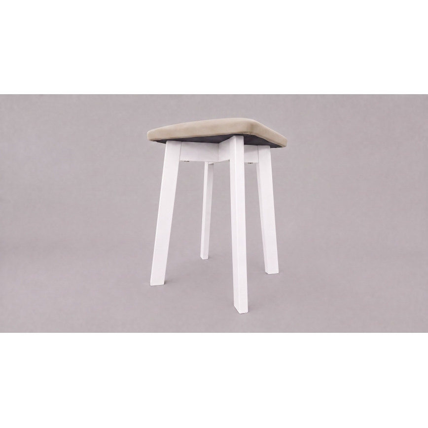 Tabouret LUBE 36x36 cm blanc/beige