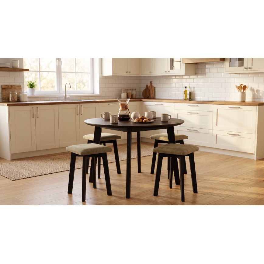 Tabouret LUBE 36x36 cm noir/vert