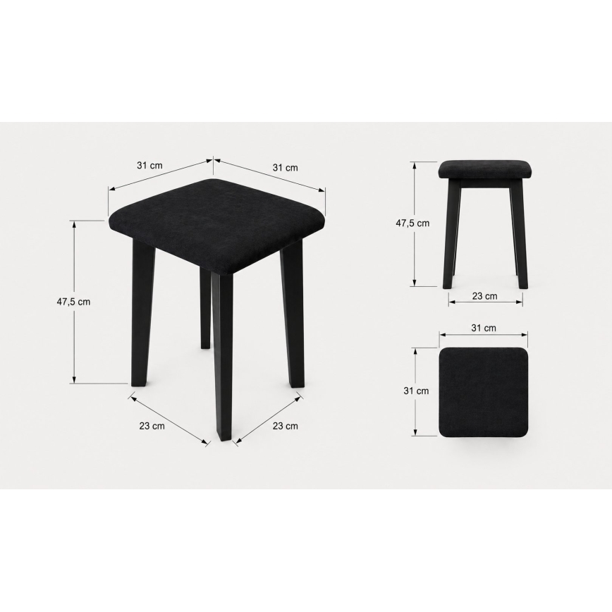 Tabouret LUBE 36x36 cm noir/vert