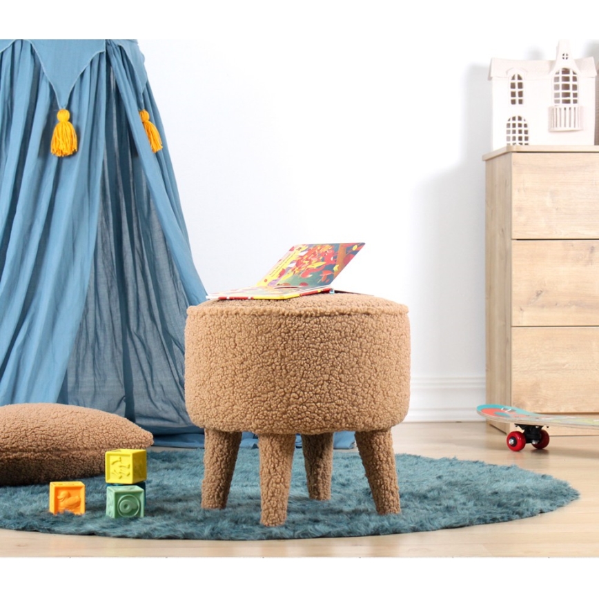 Tabouret PIXI Ø 38 cm, marron