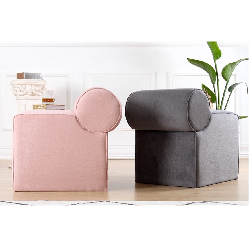 Tabouret TIKI 47 x 45 cm, rose