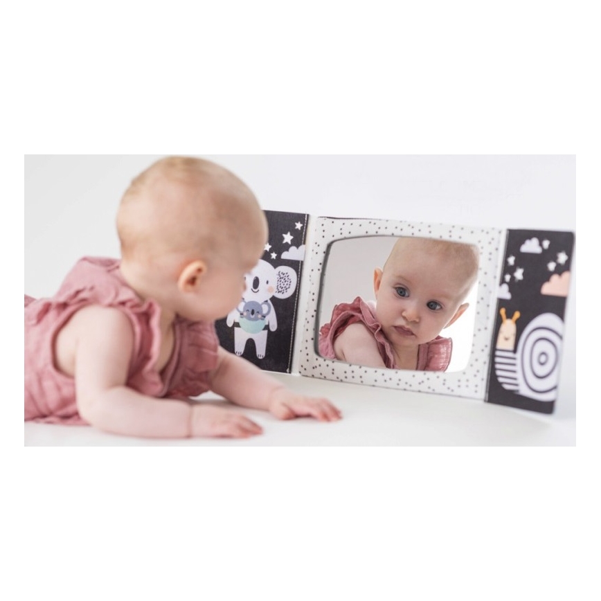 Taf Toys - Libro tessile per bambini con specchio nero