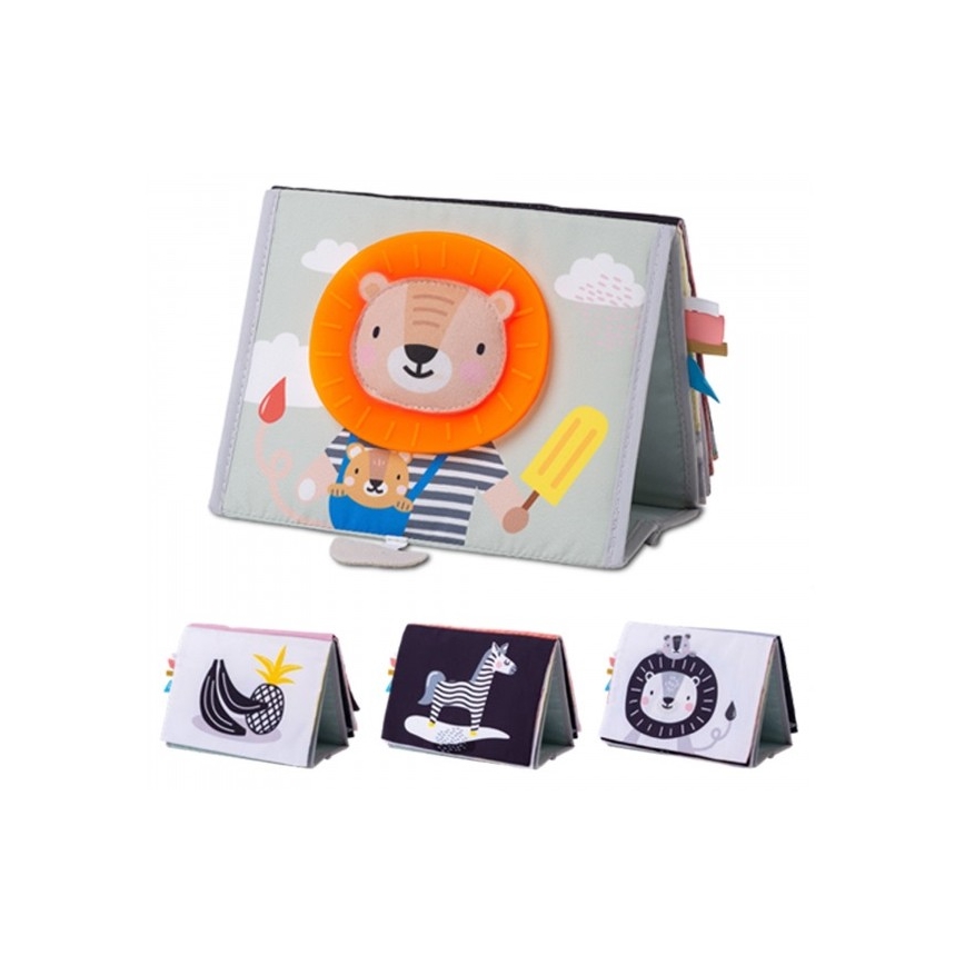 Taf Toys - Livre textile pour enfant avec miroir savane