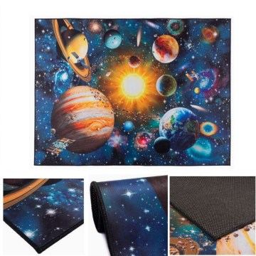 Tapis antidérapant pour enfants PRINT 3D 120x160 cm motif planètes/multicolore