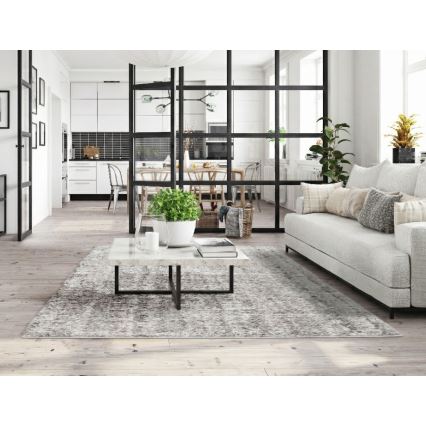 Tapis BILBAO SHAGGY 80 x 150 cm gris/anthracite
