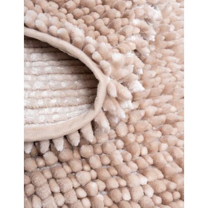 Tapis de bain antidérapant CHENILLE 50 x 80 cm beige
