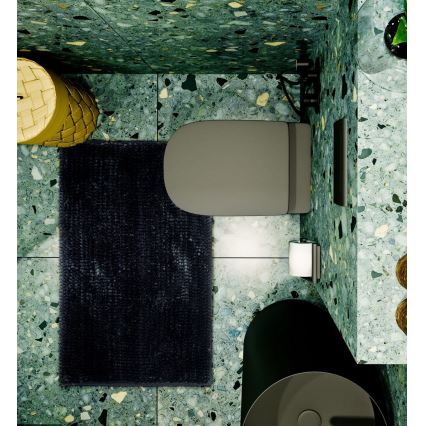 Tapis de bain antidérapant CHENILLE 50x80 cm noir