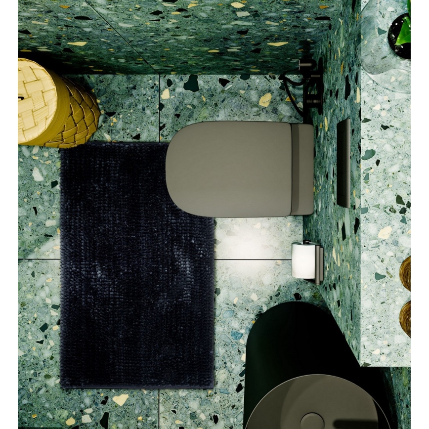 Tapis de bain antidérapant CHENILLE 50x80 cm noir