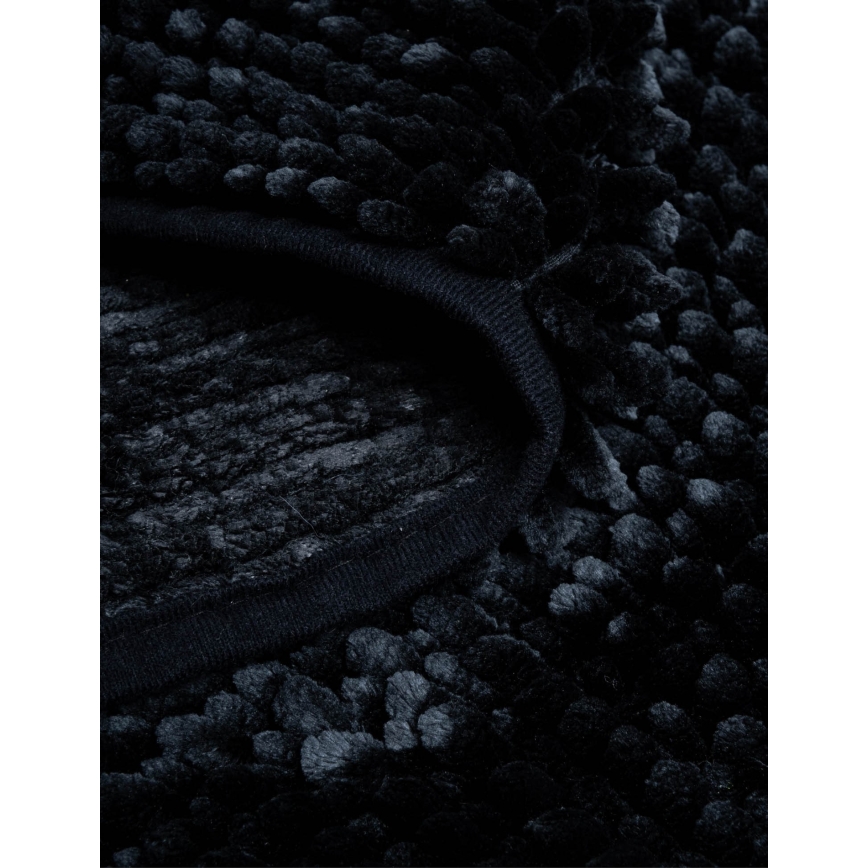 Tapis de bain antidérapant CHENILLE 50x80 cm noir