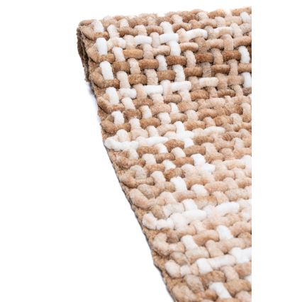 Tapis de bain BELWEDER 60x100 cm beige/blanc