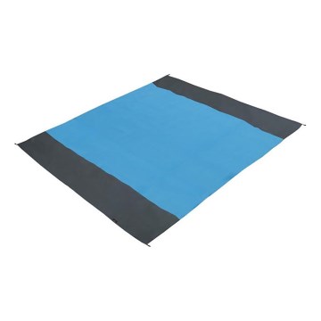 Tapis de plage 200x200 cm bleu/gris