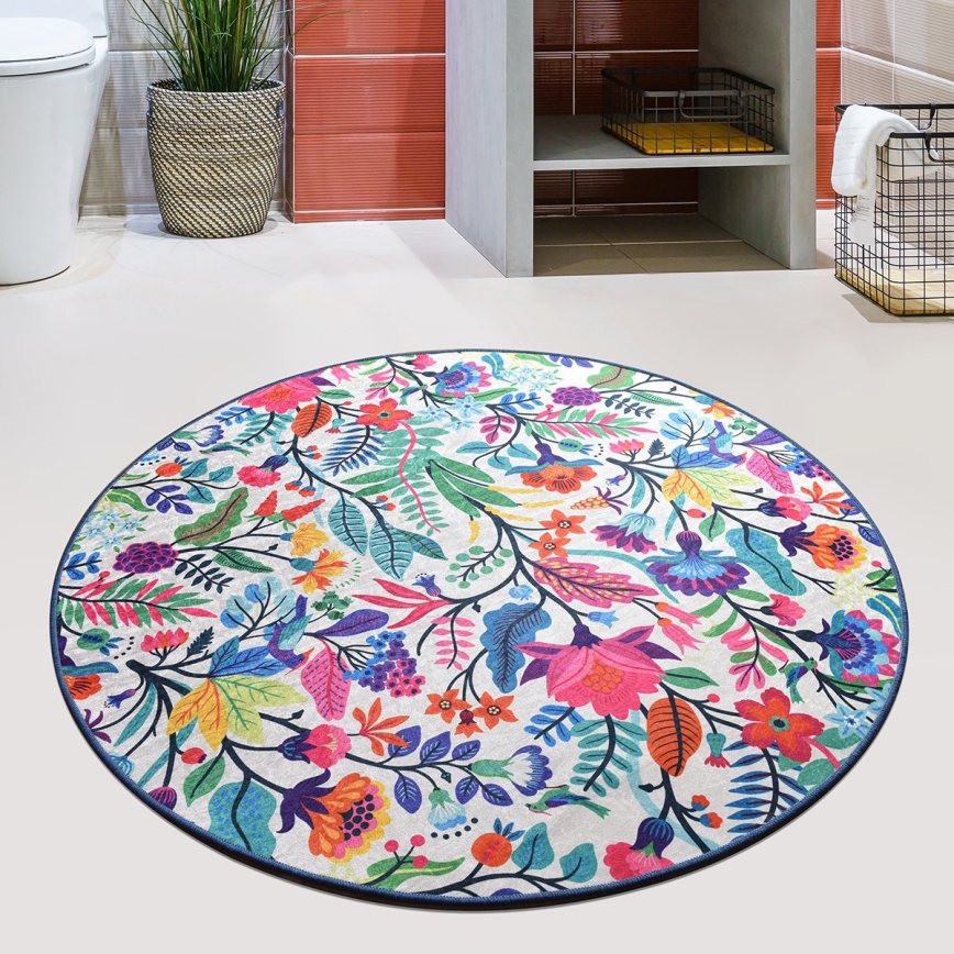 Tapis de salle de bains PICTURA d. 100 cm coloré