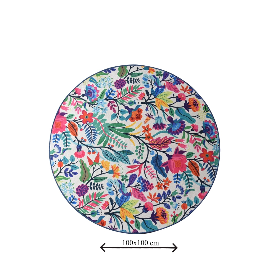 Tapis de salle de bains PICTURA d. 100 cm coloré