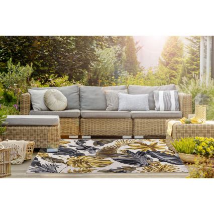 Tapis d'extérieur CAPPUCCINO 80x165 cm doré/gris/blanc