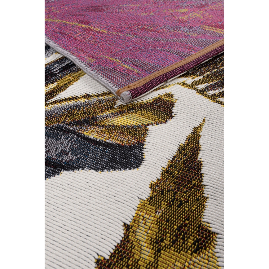 Tapis d'extérieur CAPPUCCINO 80x165 cm doré/gris/blanc