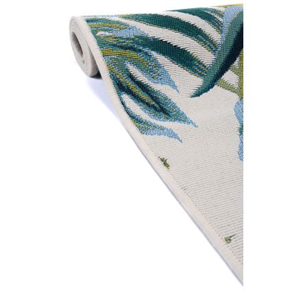 Tapis d'extérieur CAPPUCCINO 80x165 cm turquoise/blanc